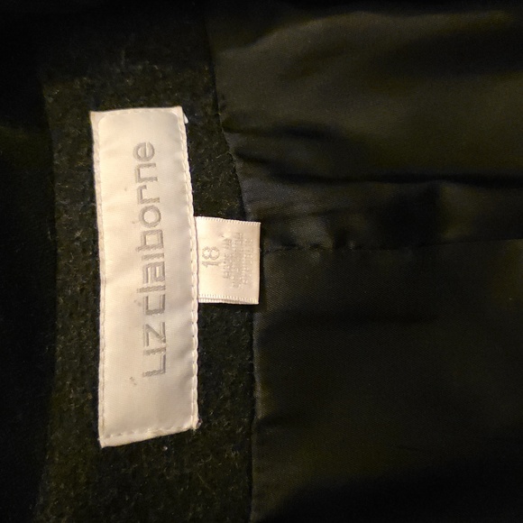 Liz Claiborne Black Double-Breasted Wool Coat - Picture 2 of 6